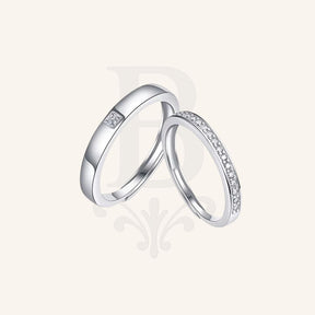 Alianças Casal Prata S925 com Moissanite | Anéis de Noivado e Casamento Certificados Belavue