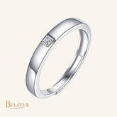 Alianças Casal Prata S925 com Moissanite | Anéis de Noivado e Casamento Certificados Belavue