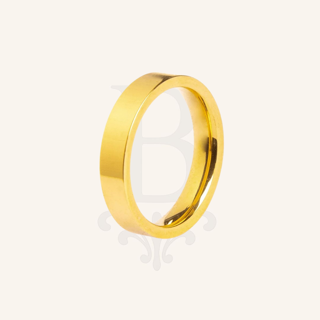 Aliança Quadrada Anatômica Belavue Banhada em Ouro 18K – Autenticidade e Exclusividade que Transformam Seu Amor