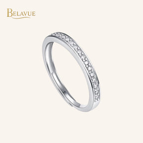 Alianças Casal Prata S925 com Moissanite | Anéis de Noivado e Casamento Certificados Belavue